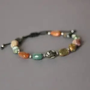 Ocean Jasper Crystal Pisces Gift Stacking Hand Ocean Jasper Jewelry Natural Stone Bracelet