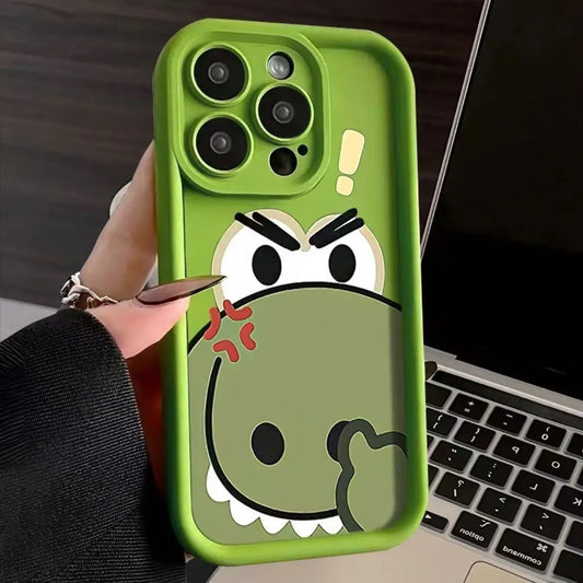 Cute Dinosaur Soft TPU Silicone Phone Case Waterproof Shockproof & Anti-Drop Anti-Scratch Compatible with for iPhone 13 Pro Max