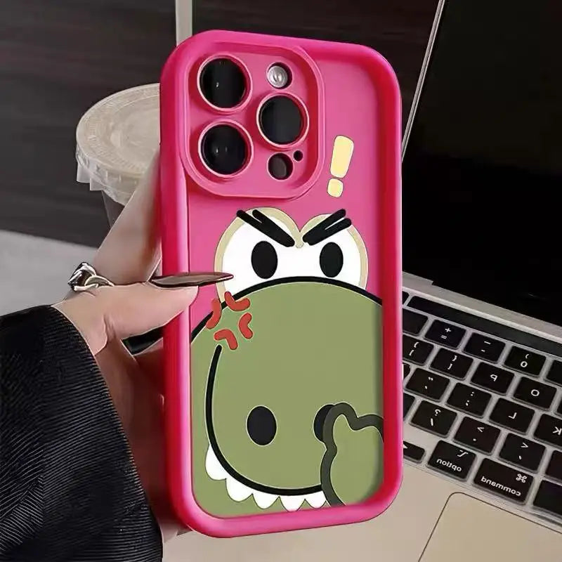 Cute Dinosaur Soft TPU Silicone Phone Case Waterproof Shockproof & Anti-Drop Anti-Scratch Compatible with for iPhone 13 Pro Max