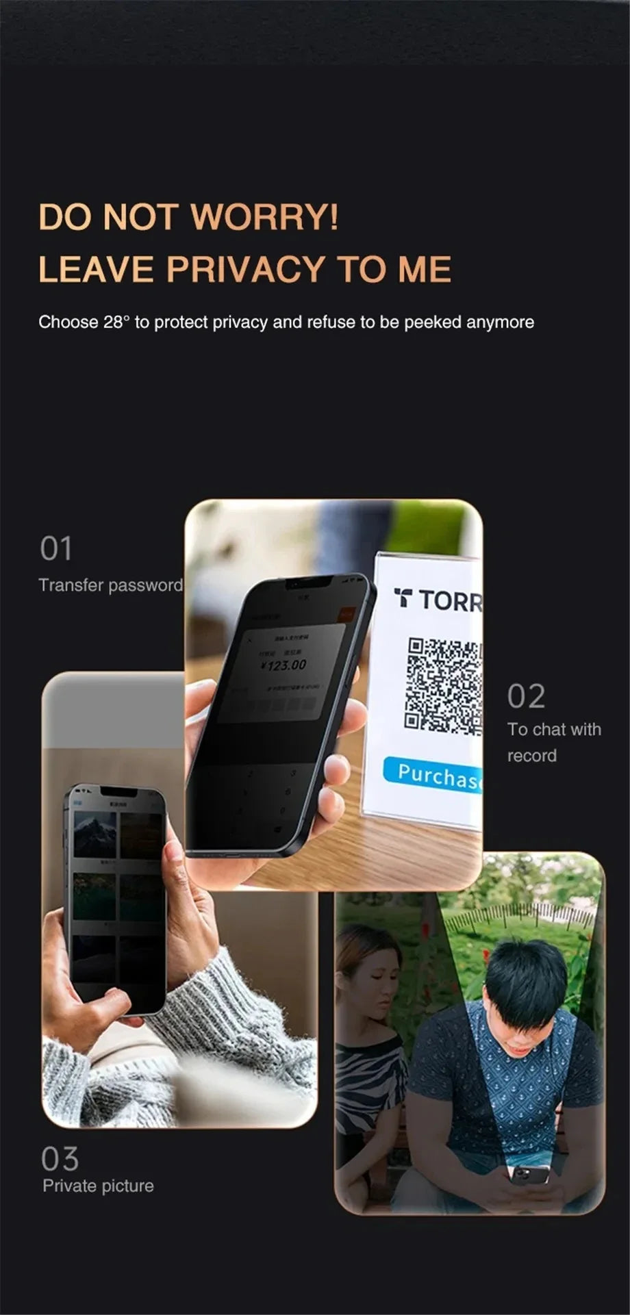 1-2Pcs Anti-spy Tempered Glass for IPhone 16 15 14 13 12 11Pro Max Full Cover Privacy Screen Protector For iPhone 13 14 15 Glass