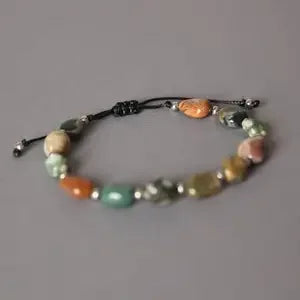 Ocean Jasper Crystal Pisces Gift Stacking Hand Ocean Jasper Jewelry Natural Stone Bracelet