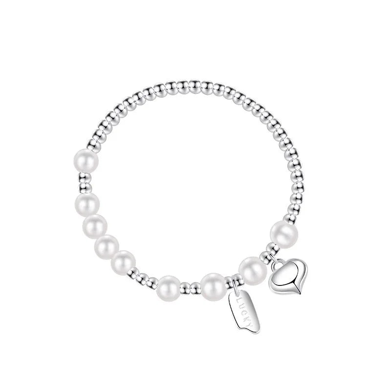 925 Sterling Silver Bracelets for Women Men String Accessories Trend Vintage Simple Heart Tassel Pendant Party Jewelry Gift